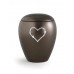 Ceramic Cremation Ashes Keepsake Urn – Swarovski Heart (Chocolate)